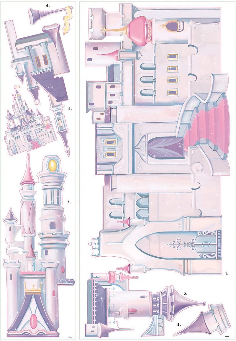 RoomMates Disney Princess Castle Giant Peel and Stick Wall Decals with Glitter , RMK1546GM - Image 2